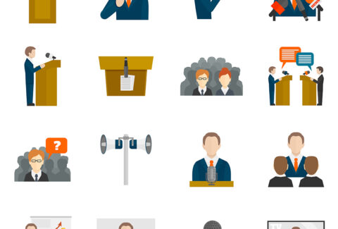 Public,Speaking,Icons,Set,With,Business,Presentation,Politician,Conference,Isolated